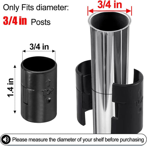 24 Pcs 3/4" Wire Shelving Post Clips, 12 Pairs of Plastic Shelf Locking Clips, Shelving Sleeves Replacements, Wire Shelving Accessories Parts, Compatible with Metro and More