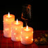 3 Pack-Pink Da by Flameless Candles with String LightsBattery Operated Candles,LED Flickering Candles with Remote