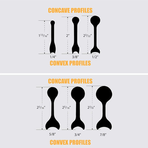 Fulton 6 Piece Double Ended Contour Sanding Grip Set, 12 Profile for Concave & Convex Sanding, Large Grip Pads