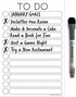 Dry Erase to Do List Vinyl Whiteboard Sticker Decal by Glassboard Studio | Removable & Reusable | Magnetic Fine-Tip Marker Included (6 x 9 inches, White)