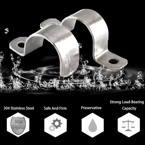 4 Inch Pipe Strap, 304 Stainless Steel Heavy Duty Strap Clamp for Tube Pipe or Wire Cord Installation (5pcs)