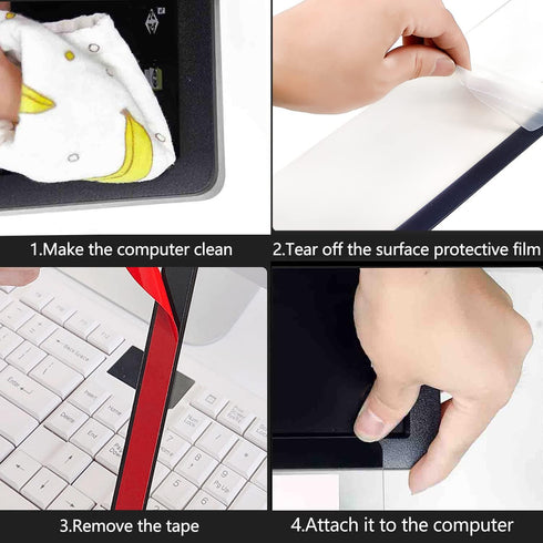 Yocoolfun 2 Pack Computer Monitor Memo Board Bottom Mount,Computer Monitor Message Board with Phone Holder, Monitor