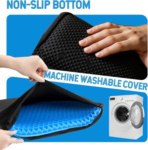 Whriou Volosso Cool Gel Seat Cushion for Long SittingGel Cushion for Wheelchair Soft, Chair Cushion, Car Seat Cushion