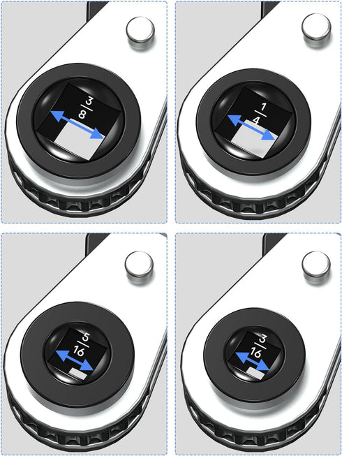 HVAC Service Wrench: Refrigeration Ratcheting Wrench 3/8 1/4 5/16'' 3/16'' with Hex Bit Adapter for Air Conditioning