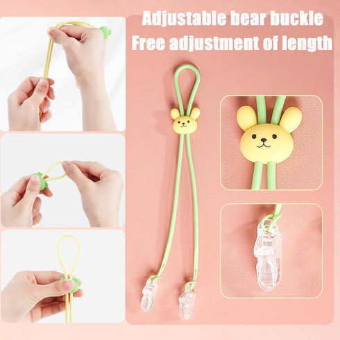 Vilbocr 4Pcs Bib Holder Dental Napkin Clip,Portable Silicone Dentist Clips Napkin Chains Bib Handy for Holding a Bib