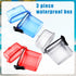 Outus 3 Pieces Waterproof ID Card Holder with Floating Sports Case, Clear Blue Red, 4.72 x 2.95 x 1.57 Inch