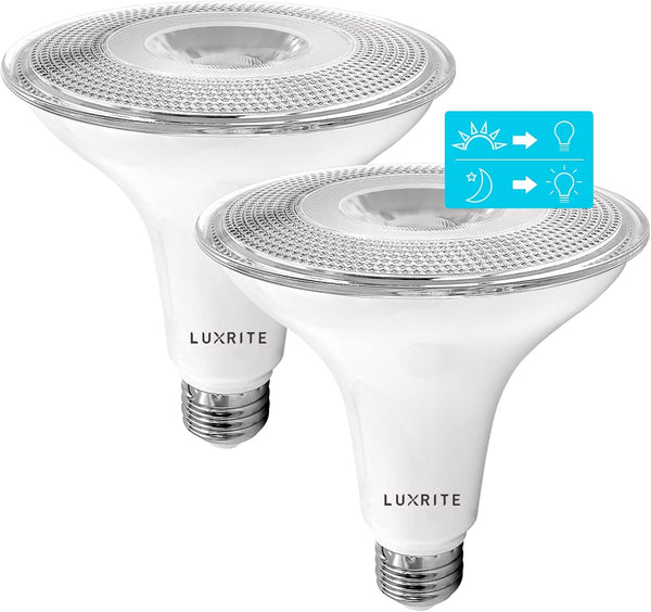 LUXRITE Dusk to Dawn PAR38 LED Bulb, 90W Equivalent, Automatic On Off