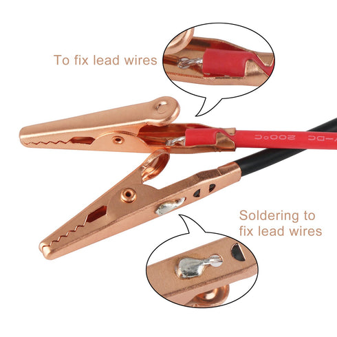 DROK Jumper Wires with Alligator Clips, 6pcs 45mm Large Pure Copper Test Leads, 19.6 inches/50cm