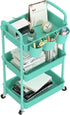 MOYIPIN 3-Tier Plastic Rolling Utility Cart with Handle,Utility Storage Cart for Office, Living