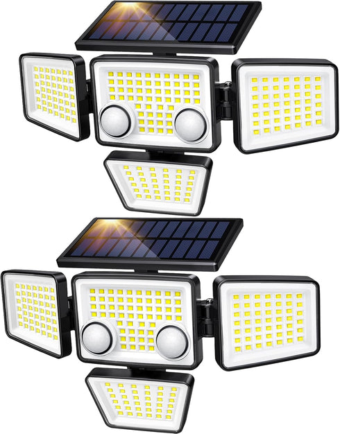 LYWALT Solar Outdoor Lights - 3000LM 188 LED Motion Sensor Outdoor Lights,