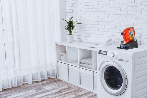 Skywin TidyFriend Liquid Laundry Detergent Holder Stand with Drip Tray & Rubber Feet, Stand for Laundry Room