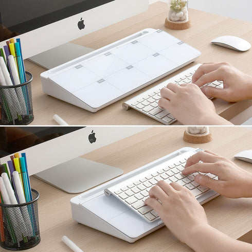 TSJ OFFICE Desktop Whiteboard Dry-Erase Board - Computer Keyboard Stand with Drawer, Desk Organizers for Home, Office,