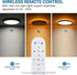 Dimmable 24W 2400LM, 12Inch, 2000K 3000K-6500K, 1 Pack LED Flush Mount Ceiling Light Fixture with Remote Control, Warm