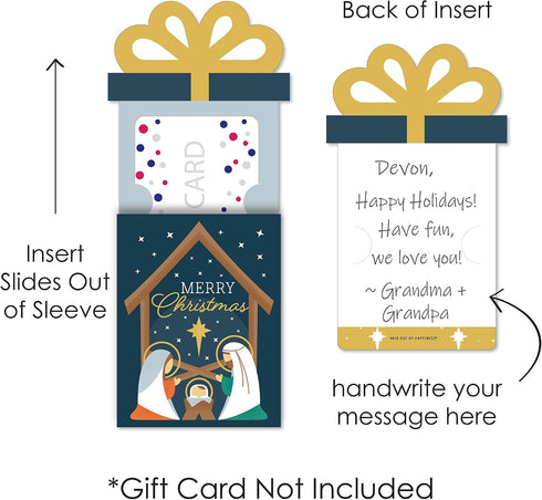 Set 8 Big Dot of Happiness Holy Nativity - Manger Scene Religious Christmas Money and Gift Card Sleeves - Nifty Gifty