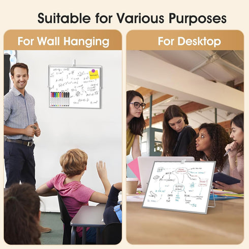 MaxGear White Board with Stands, 16" x 12" Large Double-Sided Dry Erase Board for Kids, Desktop Easel