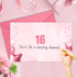 FOBELEC 16th 16 2010 Jumbo Birthday Card with Envelope, Black Pink Retro Birthday Decorations for Girls and Boys, Year