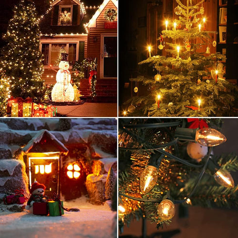 8Pack Bulbs, C7 Bulb E12 Bulbs, 0.6W 7W, 2200K, 50LM. KGC LED Night Light Shatterproof Replacement Led Light for String
