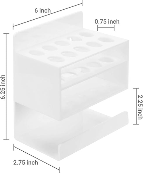 MyGift Wall Mounted Dry Erase Whiteboard Marker Holder Stand with 10 Marker Slots and Eraser Holder