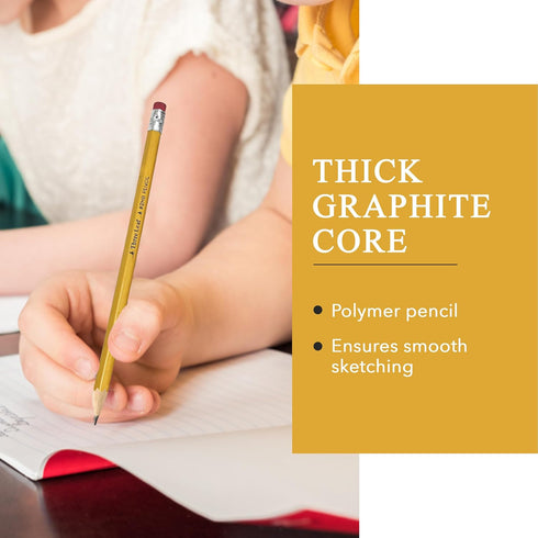 three leaf 500 Ct Yellow Pencils with Eraser, Bulk Pack, Premium Quality, School Supplies for Kids