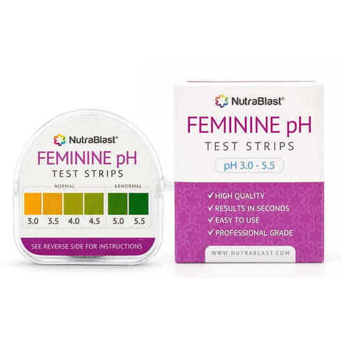 NutraBlast Feminine pH Test Strips 3.0-5.5 | Monitor Intimate Health | Easy