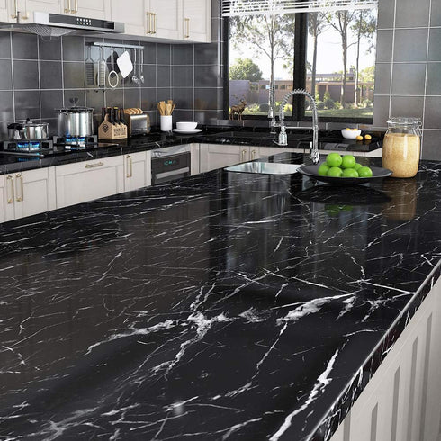 197 24 Inch Countertop Counter Countertops Livelynine x Wide Marble Black Contact Paper Peel and Stick Kitchen Peel