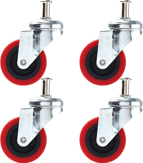 4 Pack Heavy-Duty 2.5" Swivel Caster Wheel for Creeper Service Cart Stool, Post Mount