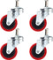 4 Pack Heavy-Duty 2.5" Swivel Caster Wheel for Creeper Service Cart Stool, Post Mount