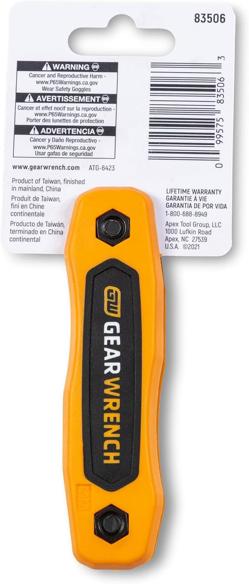 GEARWRENCH 8 Piece Folding Hex Key Set, Metric - 83506