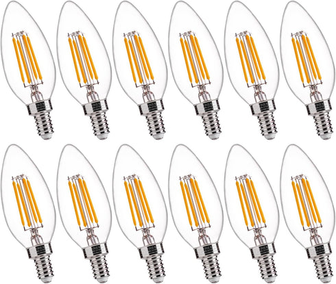 FLSNT B11 E12 LED Candelabra Bulbs 60W Equivalent, Dimmable LED Candle Light