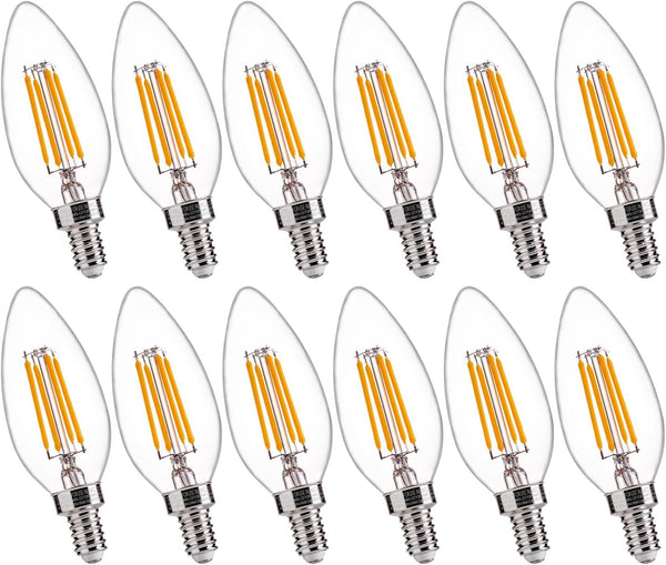 FLSNT B11 E12 LED Candelabra Bulbs 60W Equivalent, Dimmable LED Candle Light