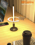 3000K Dimmable Lightdot Minimalist Table Lamp for Living Room, Mid Century Modern Farmhouse Bedside Lamps with Brown
