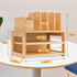 Homde Bamboo Desk Organizer with 3-Tier File Holder, Adjustable Pen Holder, Natural Desktop Storage for Office Home