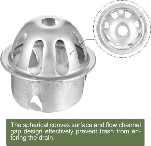 uxcell Gutter Guard Filter, 2.2 Inch Stainless Steel Downspout Strainer, Stops Leaves Blockage