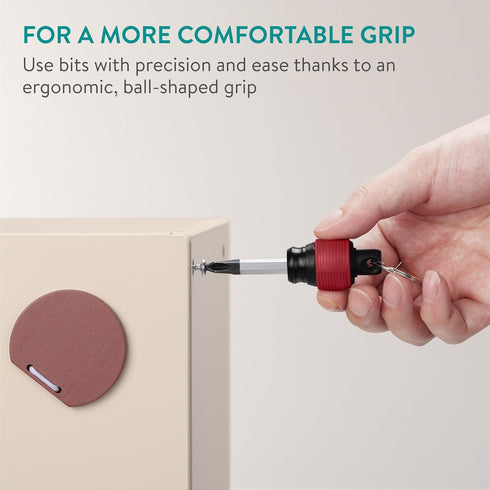 Set Navaris Ball Grip Bit Holder - Carabiner Ring for Holding Drill Bits - Color Coded Bit Extension with Ergonomic