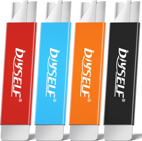 DIYSELF Box Cutters, 4 Pack Small Box Cutter Retractable, Box Cutter Knife