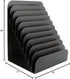 Huron Pad Rack Slant 10 Slot, Black Commercial Grade Steel