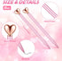 Chinco 12 Pieces Heart Shaped Pens Black Ink Retractable Metal Decorative Cute Pens for Women Girl Heart Writing Ballpoint Pens for Wedding Baby Shower Birthday Gifts School(Pink)