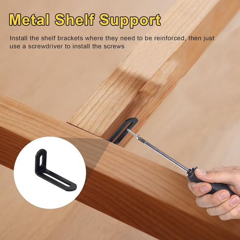 Generic 10PCS 2x1x0.5 Inch 90 Small L Brackets for Shelves, Adjustable Corner Bracket, Heavy Duty Metal Slotted L Shape