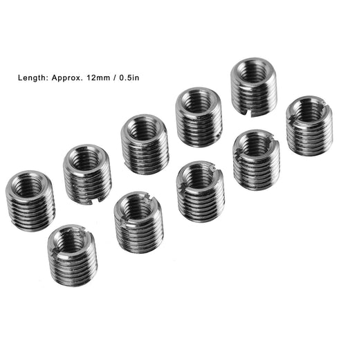 10pcs Self Tapping Thread Insert, Externally Threaded Insert Inner M8 X 1.25 Outer M12 X 1.5 Length