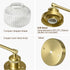 1 Pack Vintage Wall Sconces with Clear Pumpkin Glass Lampshade, Indoor Bathroom Wall Sconce, Modern Gold Industrial