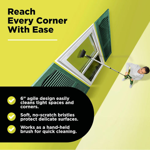 DOCA Scrub Brush Attachment for Long Handle Extension Pole - Outdoor Broom and Scrubbing Brush for House Floor