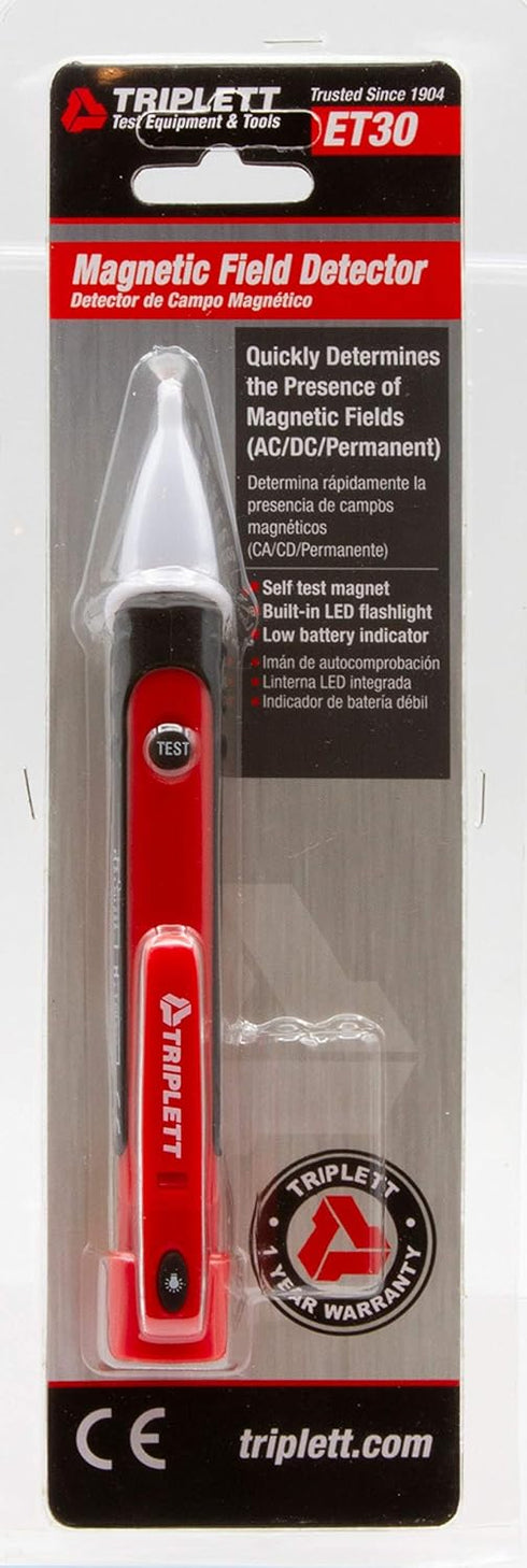 Triplett ET30 Non-Contact Magnetic Field Detector, AC/DC/Permanent
