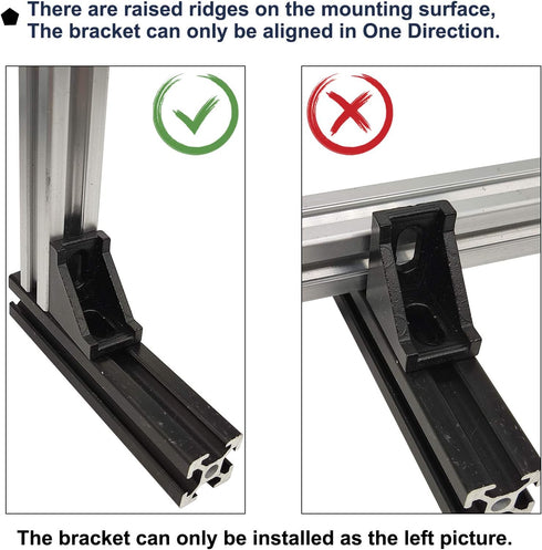 20 Sets 2020 Aluminum Extrusion Profiles Corner Brackets 20 Series Black L Connectors with T Slot Nuts and Bolts