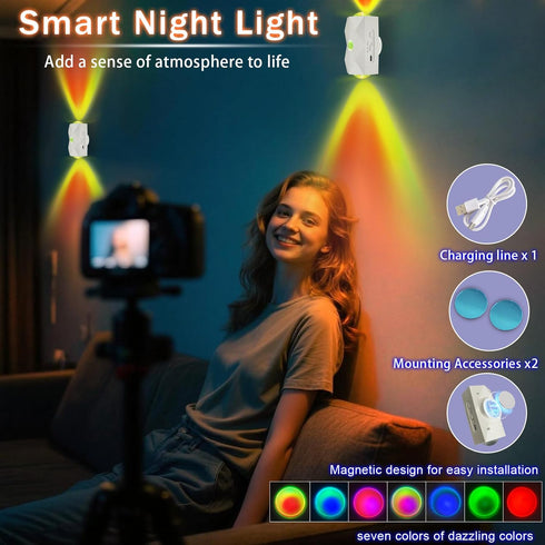 DQQDFTF 2 1500mAh LED Wall Mounted Lights Battery Operated Wall Lamp Pcs with Motion Sensor Rechargeable Wall Lights