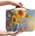 Sunflower Hummingbird Bible Cover Case, PU Leather Waterproof Protector with Handle, Large Size Tote Bag