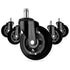 Office Chair Wheels for Carpet and Hardwood Floors, Heavy Duty Casters, Rubber Rollers Replacement, Black