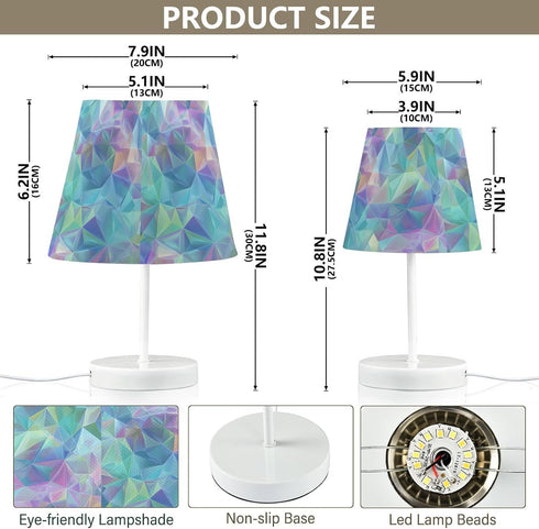 3 ALAZA Bedside Lamp Colorful Holograms Color Blocks Table Lamp for Bedroom Desk Lamp with USB Port LED Nightstand