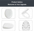 MinSha MinS709, 18.5" 18.1"19.3") Elongated V-Shape Toilet Seat Matte Finish, Fits (Approx. Toilets, Quiet-Close Lid