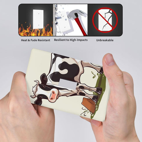 RTSTNMBD 1-Gang 4.5" 2.76" Decorator Wall Plate Light Switch Covers x Receptacle Outlet Covers Dairy cow Wall Plates