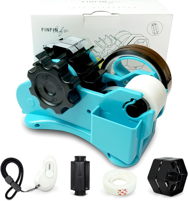 Heat Tape Dispenser Blue Multi-Roll Set, PreCut 1.4'' Pieces for Heat Press Machine with Semi-Automatic Dispenser